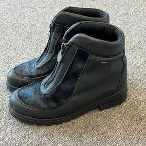 Rare Vintage Sorel Black Pony Hair Genuine Leather Ankle Boots Women’s 9M Zipper